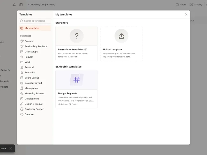 Todoist — Productivity скриншот интерфейса