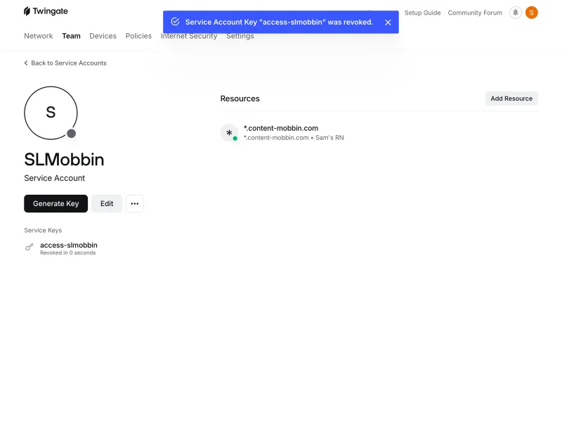 Twingate — Security скриншот интерфейса