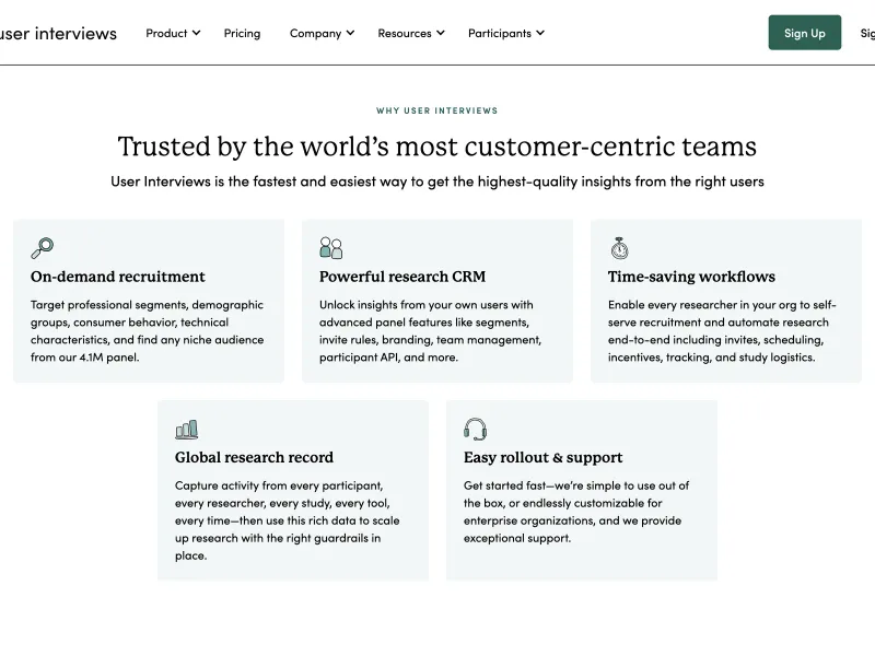 User Interviews — Design скриншот интерфейса