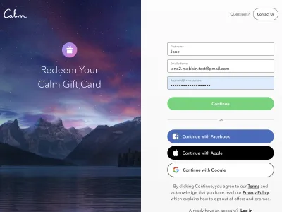 Calm — Health скриншот интерфейса