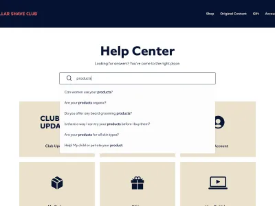 Dollar Shave Club — E-commerce скриншот интерфейса