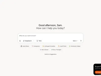 Grok — AI & ML скриншот интерфейса