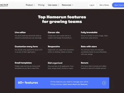Homerun — HR скриншот интерфейса