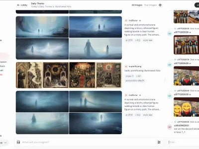 Midjourney — AI & ML скриншот интерфейса