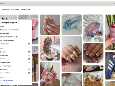 Pinterest — Social скриншот интерфейса