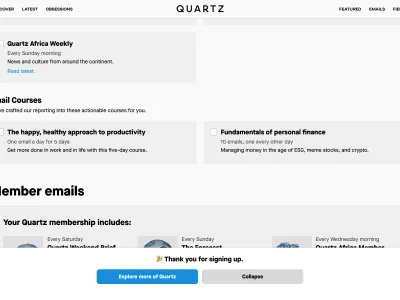Quartz — Entertainment скриншот интерфейса