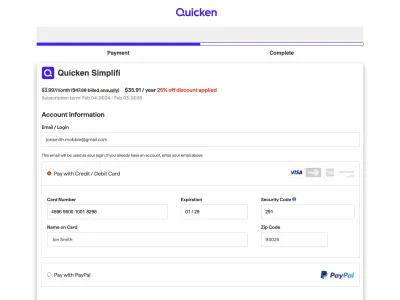 Quicken — Fintech скриншот интерфейса