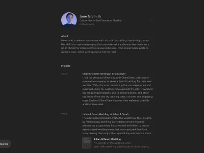 Read.cv — Social скриншот интерфейса