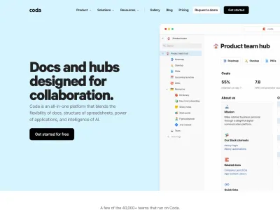 Coda — SaaS скриншот интерфейса