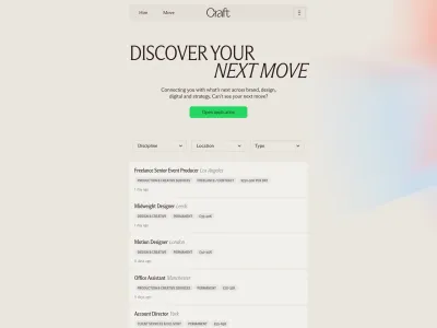 Craft Agency — Design скриншот интерфейса