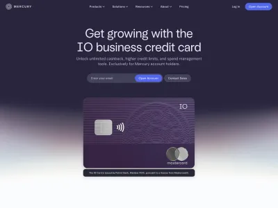Mercury — Fintech скриншот интерфейса