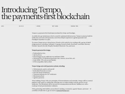Tempo — Fintech скриншот интерфейса