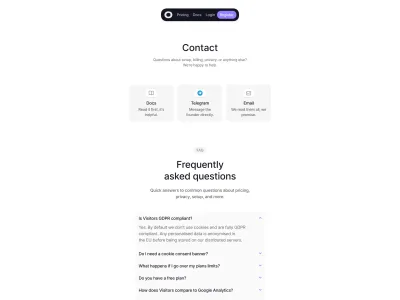 Visitors — Analytics скриншот интерфейса