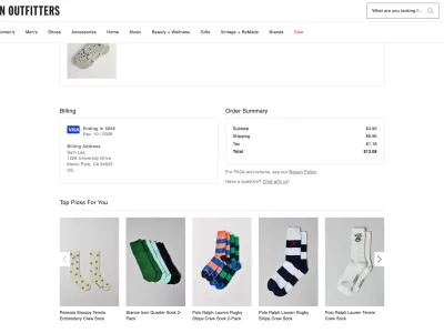 Urban Outfitters — E-commerce скриншот интерфейса