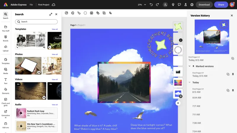 Adobe Express — Design, интерфейс, скриншот 8/595