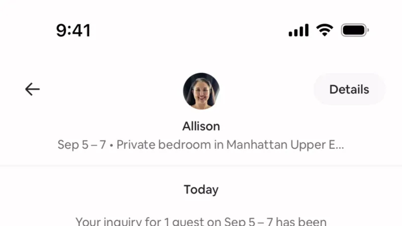 Chat Detail — Airbnb, Travel UI