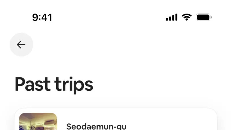 Timeline & History — Airbnb, Travel UI