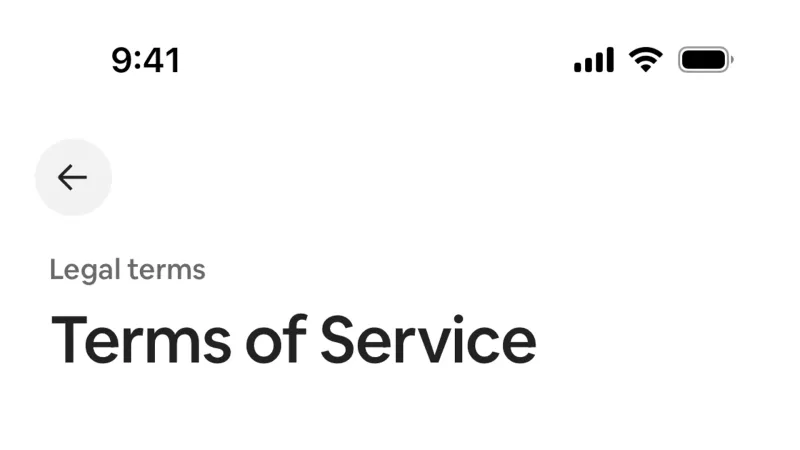 Terms & Conditions — Airbnb, Travel UI