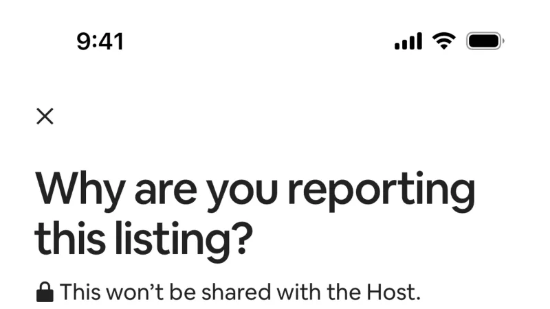Flag & Report — Airbnb, Travel UI