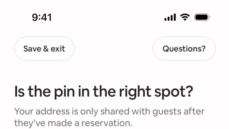 Location & Address — Airbnb, Travel UI