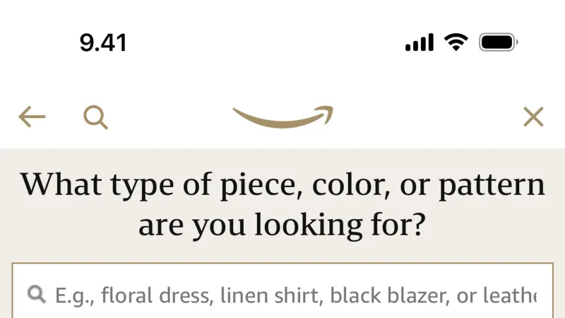 Search Bar — Amazon Shopping, E-commerce UI