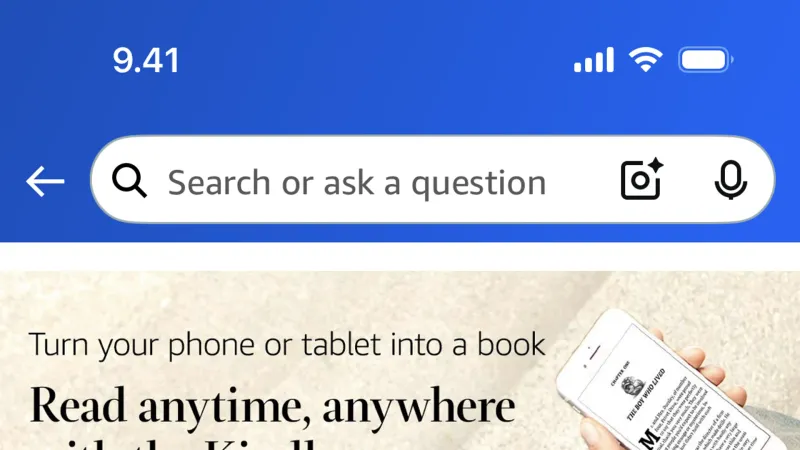 Tab — Amazon Shopping, E-commerce UI