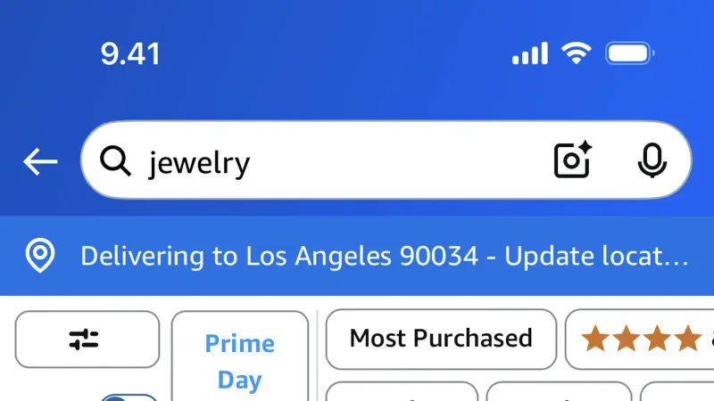Search Bar — Amazon Shopping, E-commerce UI