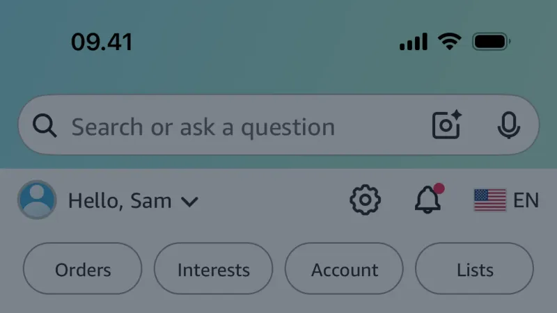 Settings & Preferences — Amazon Shopping, E-commerce UI