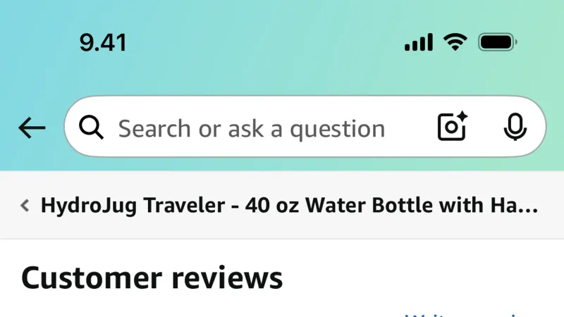 Reviews & Ratings — Amazon Shopping, E-commerce UI