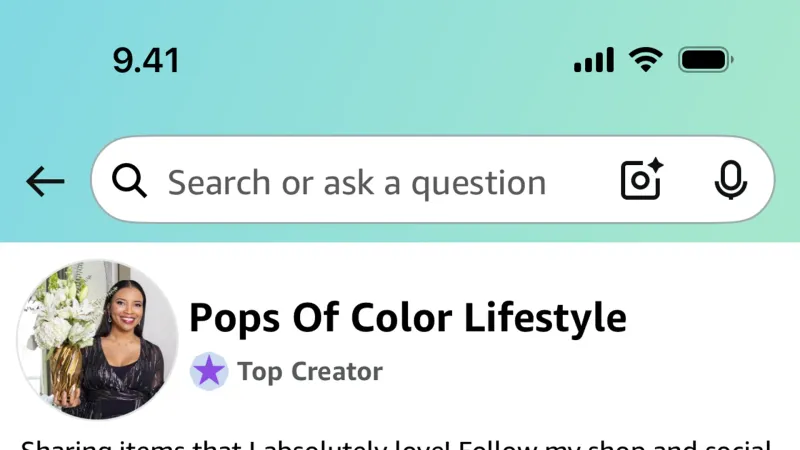 Follow & Subscribe — Amazon Shopping, E-commerce UI