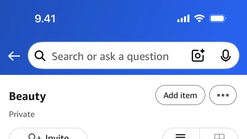Segmented Control — Amazon Shopping, E-commerce UI