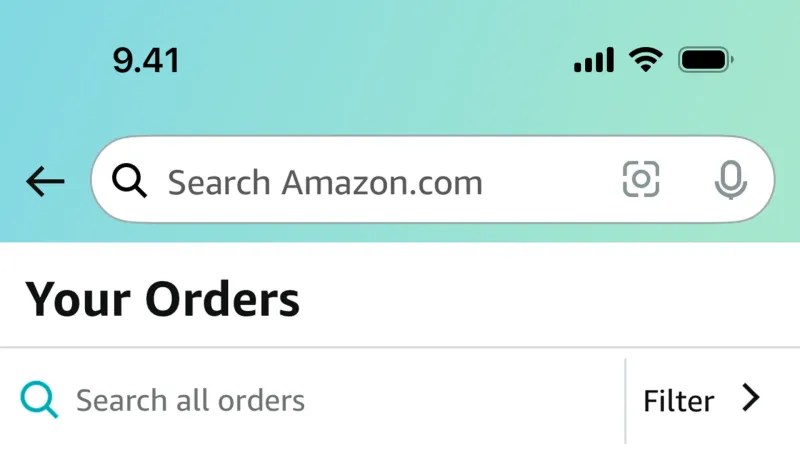 Order History — Amazon Shopping, E-commerce UI