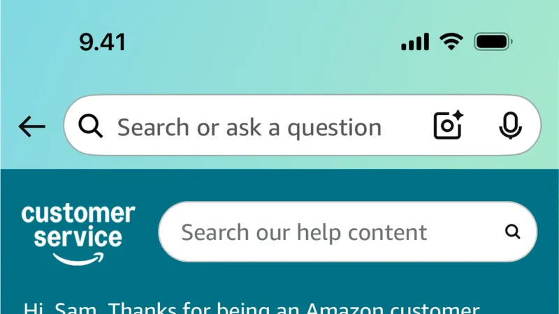 Help & Support — Amazon Shopping, E-commerce UI