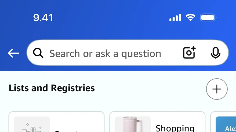 Bookmarks & Collections — Amazon Shopping, E-commerce UI
