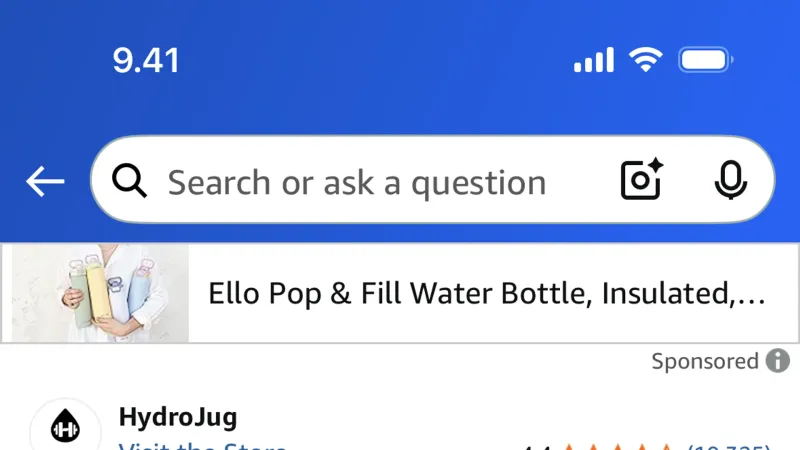 Toast — Amazon Shopping, E-commerce UI