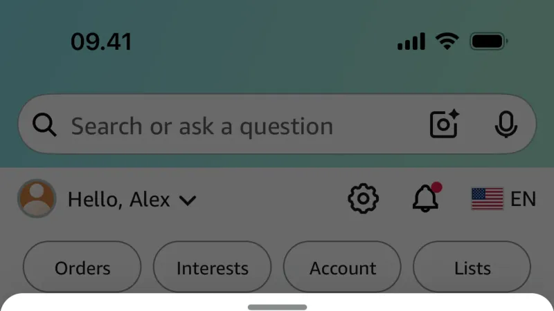 Select — Amazon Shopping, E-commerce UI