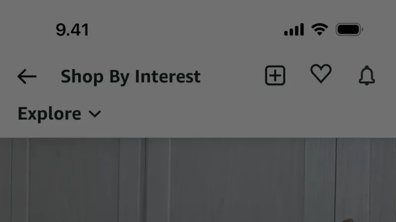 Action Option — Amazon Shopping, E-commerce UI
