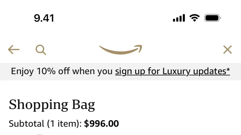 Stepper — Amazon Shopping, E-commerce UI