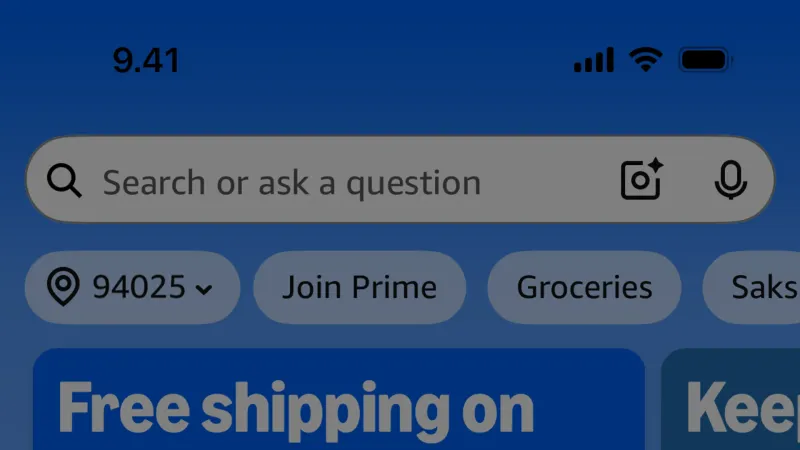 Location & Address — Amazon Shopping, E-commerce UI
