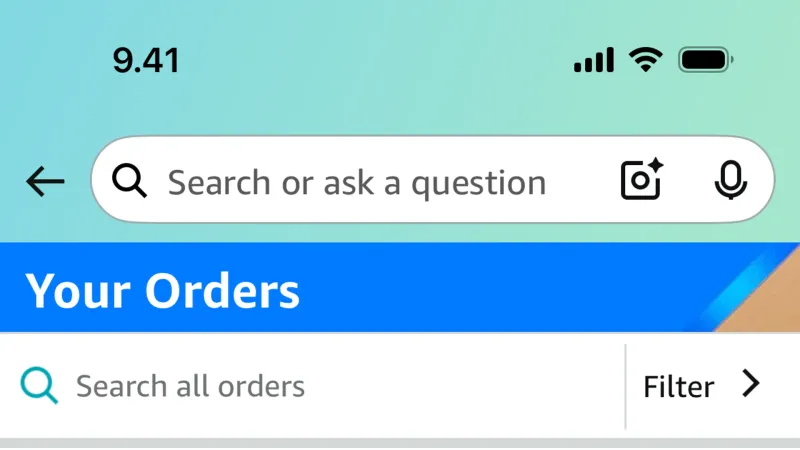Order History — Amazon Shopping, E-commerce UI
