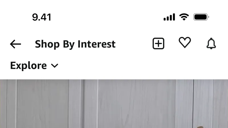Toolbar — Amazon Shopping, E-commerce UI