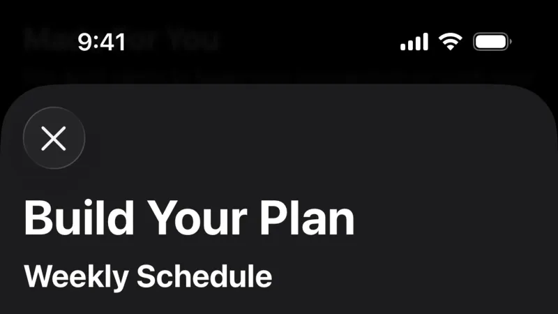 Schedule — Apple Fitness, Health UI
