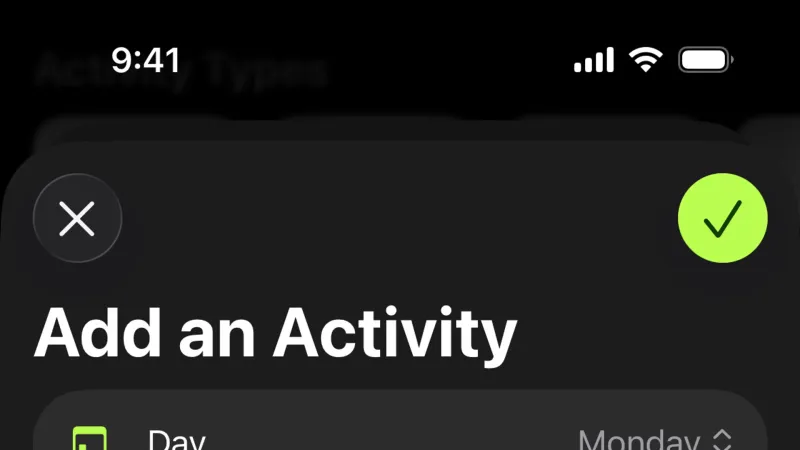 Add & Create — Apple Fitness, Health UI