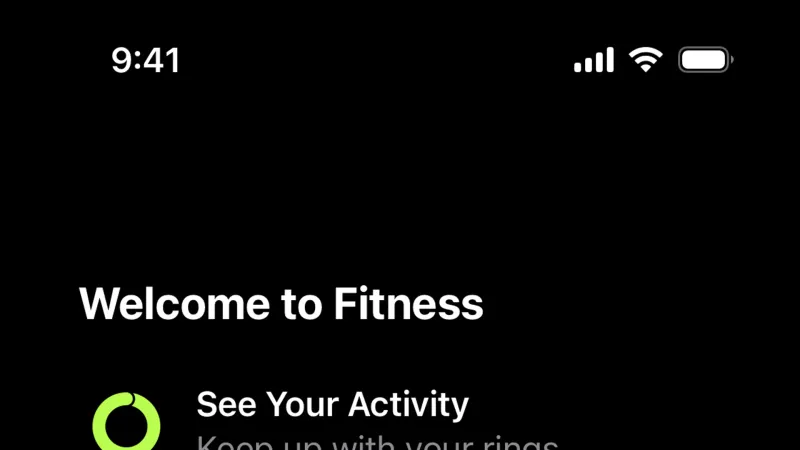 Welcome & Get Started — Apple Fitness, Health UI