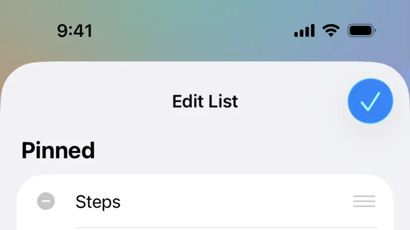 Reorder — Apple Health, Health UI