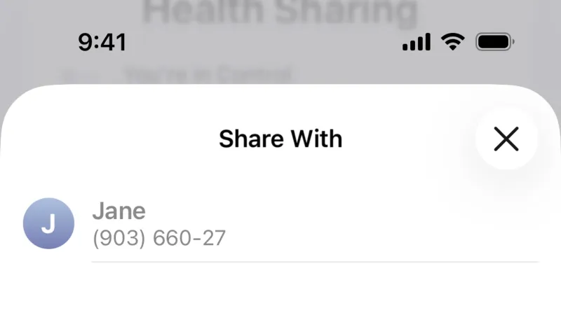Share — Apple Health, Health UI