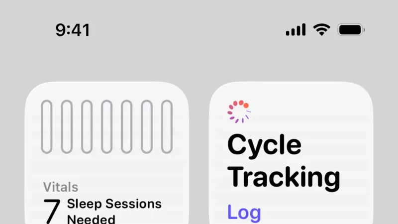 Widgets — Apple Health, Health UI