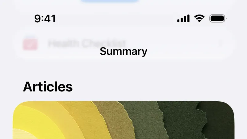 Home — Apple Health, Health UI