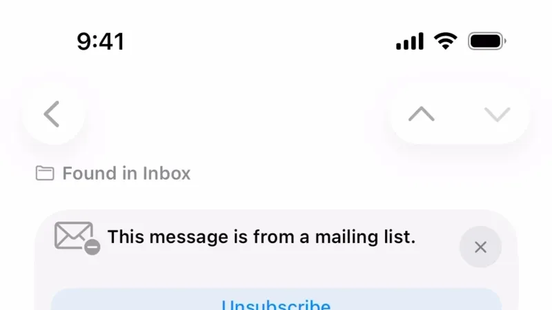 Confirmation — Apple Mail, Communication UI