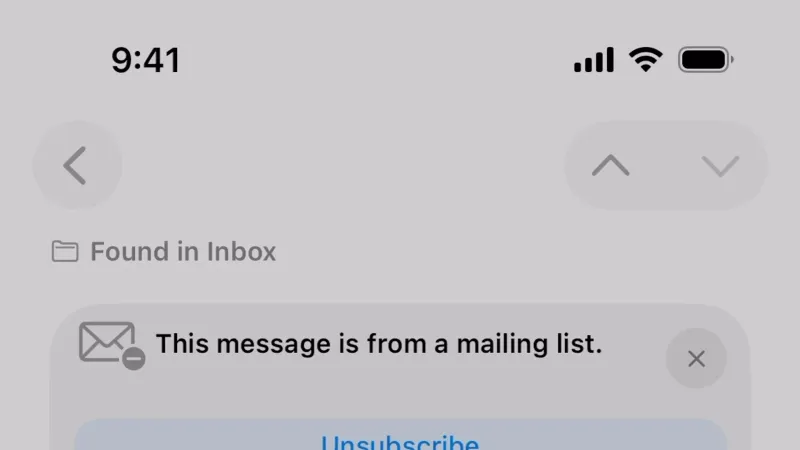 Confirmation — Apple Mail, Communication UI